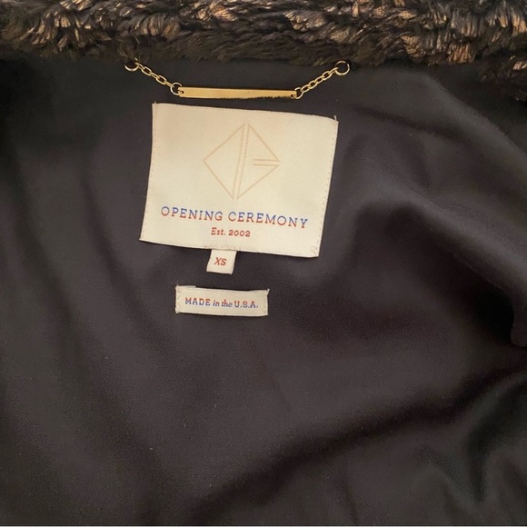 Opening Ceremony Faux Fur Brown Bronze Coat XS - Picture 6 of 6